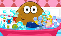 El baño divertido de la chica Pou
